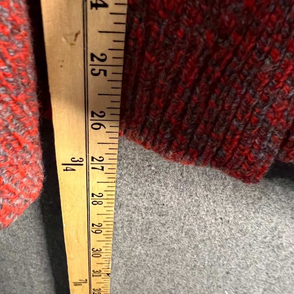 Fisherman Out of Ireland Merino Wool & Cashmere Blend Cardigan Coral/Grey, XL - Picture 9 of 12